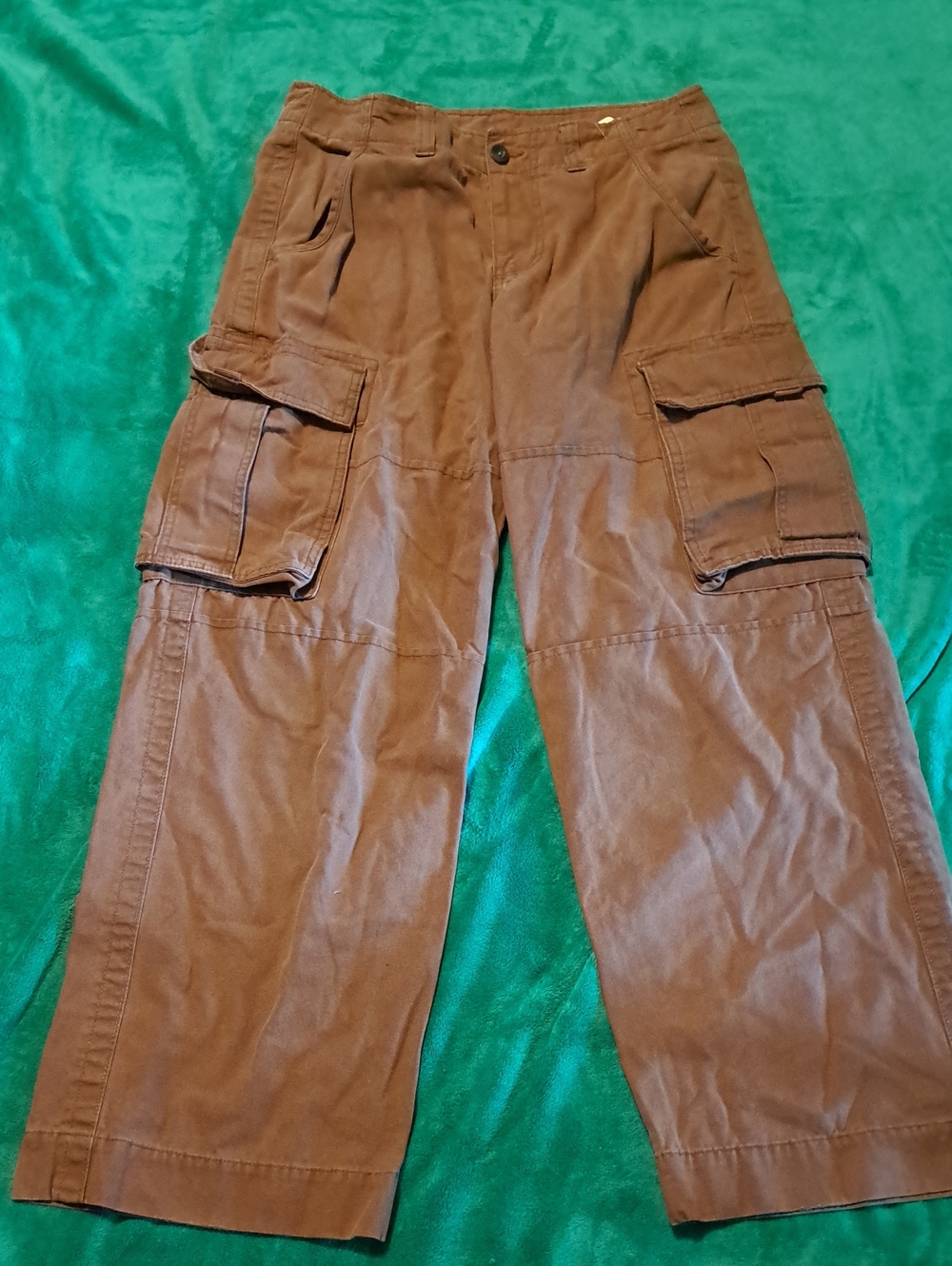 No Boundaries Brown Men's Wide-Leg Cargo Pants